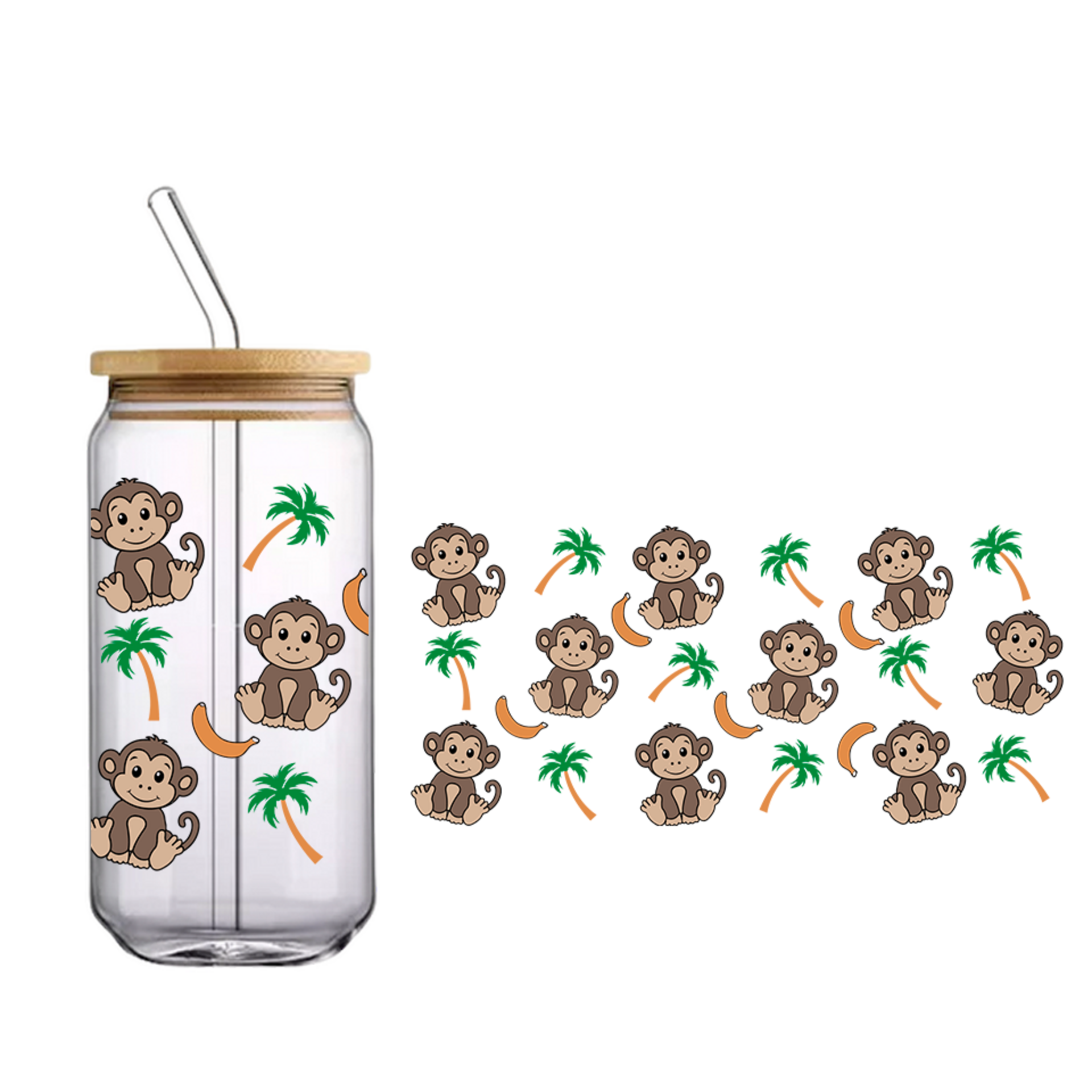 Vaso de bambú "Monos" - 1