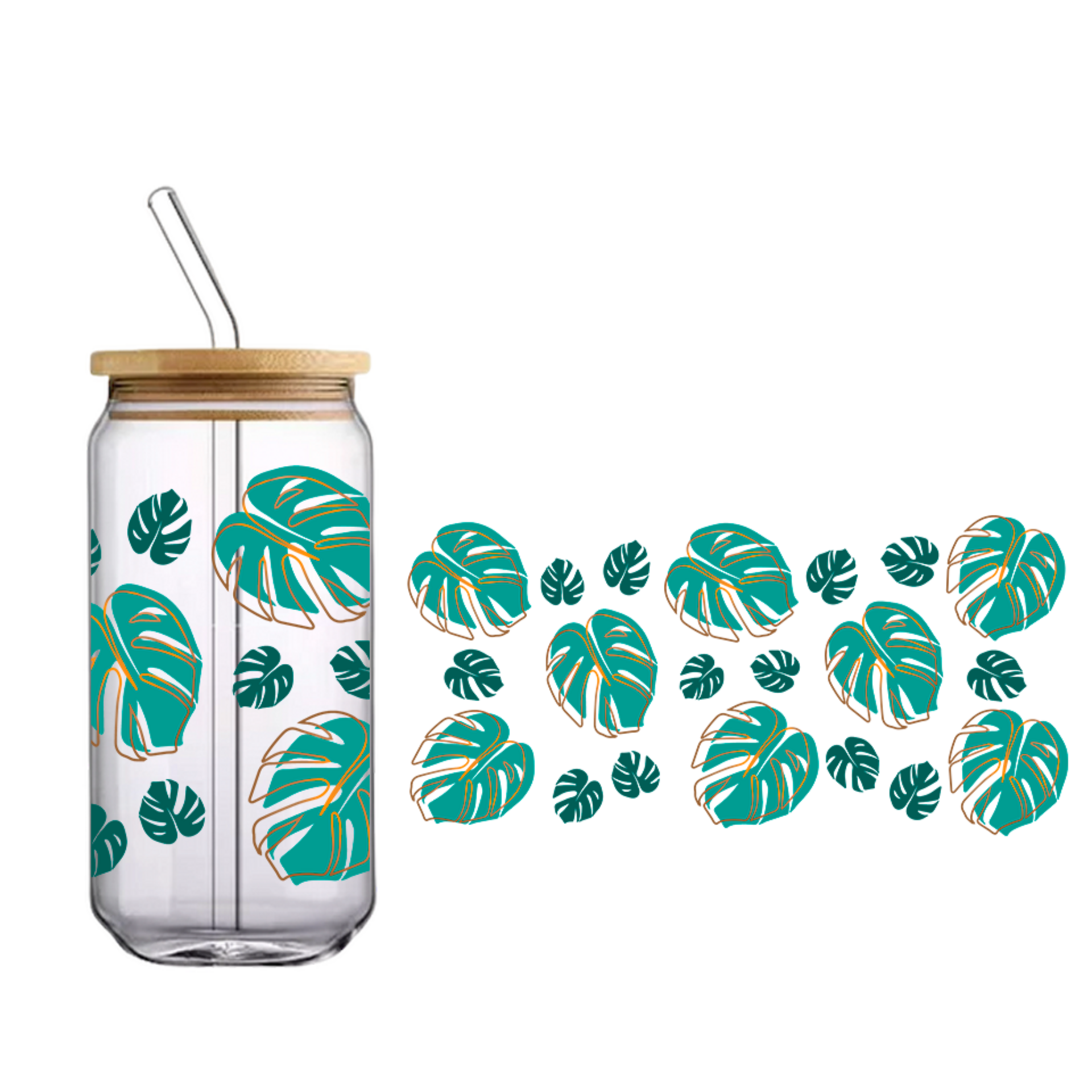 Vaso de bambú "Monstera" - 1