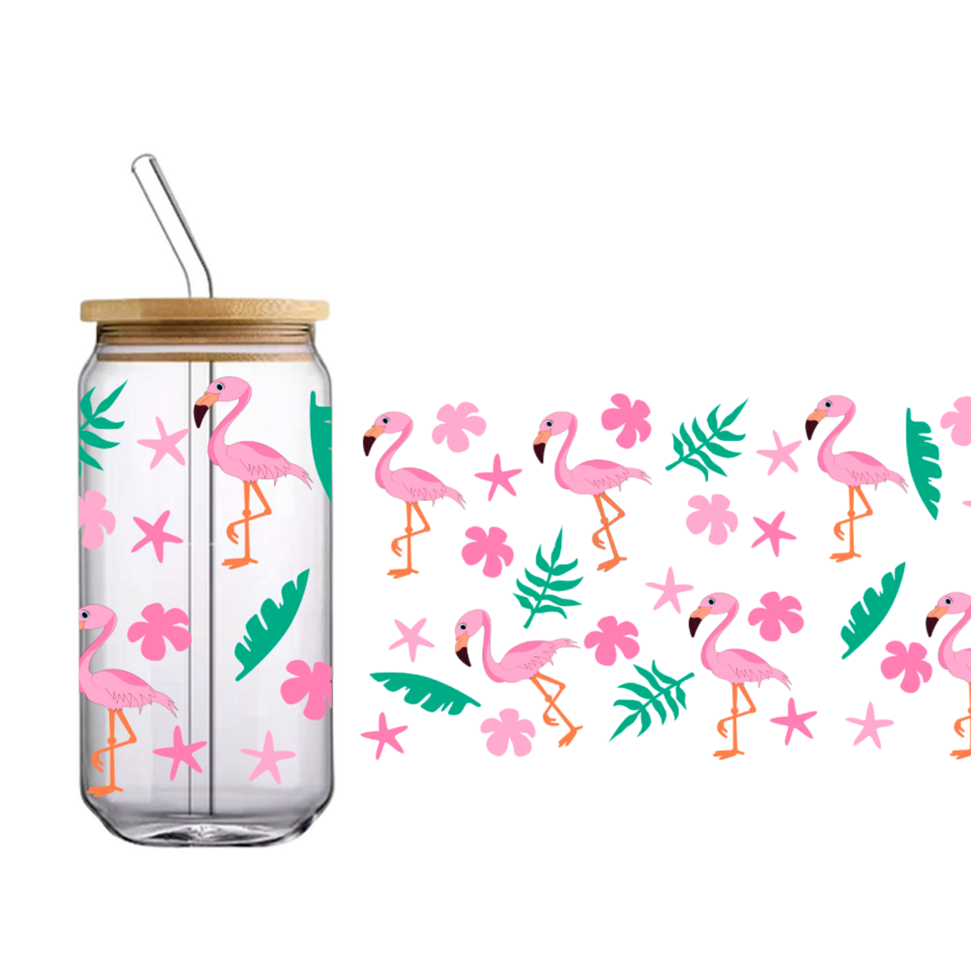 Vaso bambú "Flamingo 1" - 1