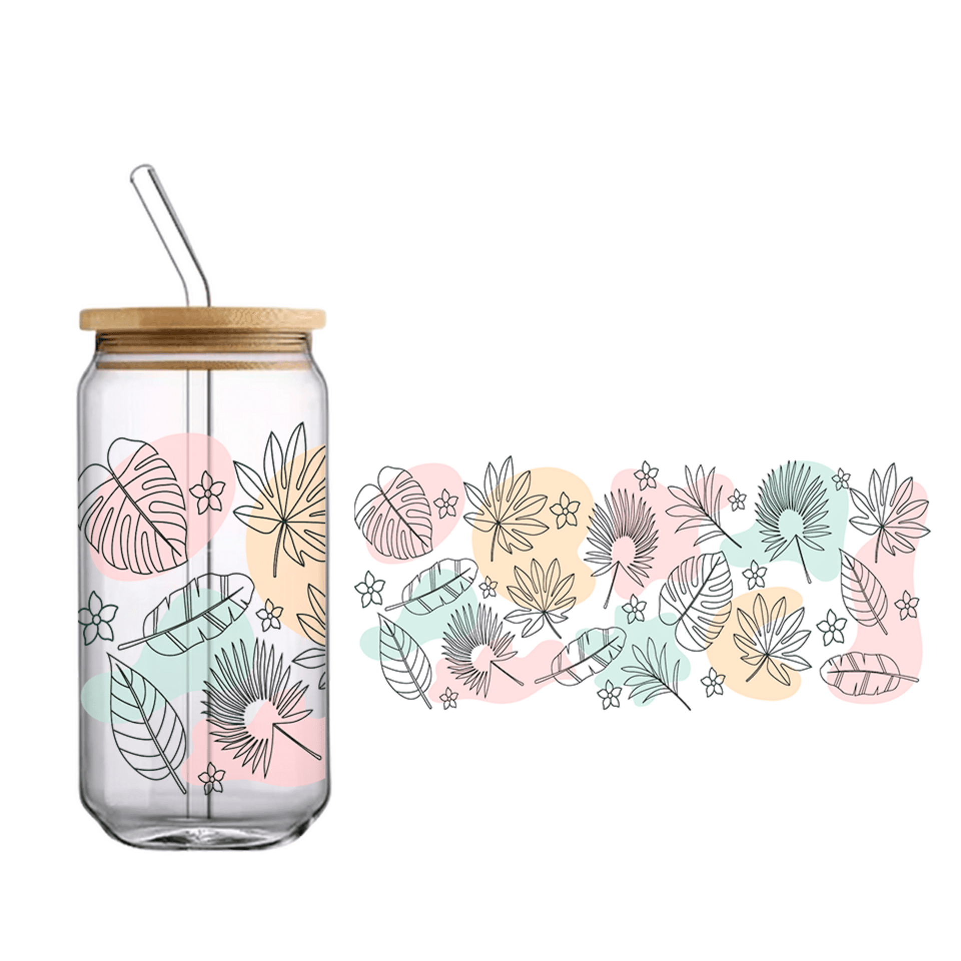 Vaso de bambú "Floral" - 1