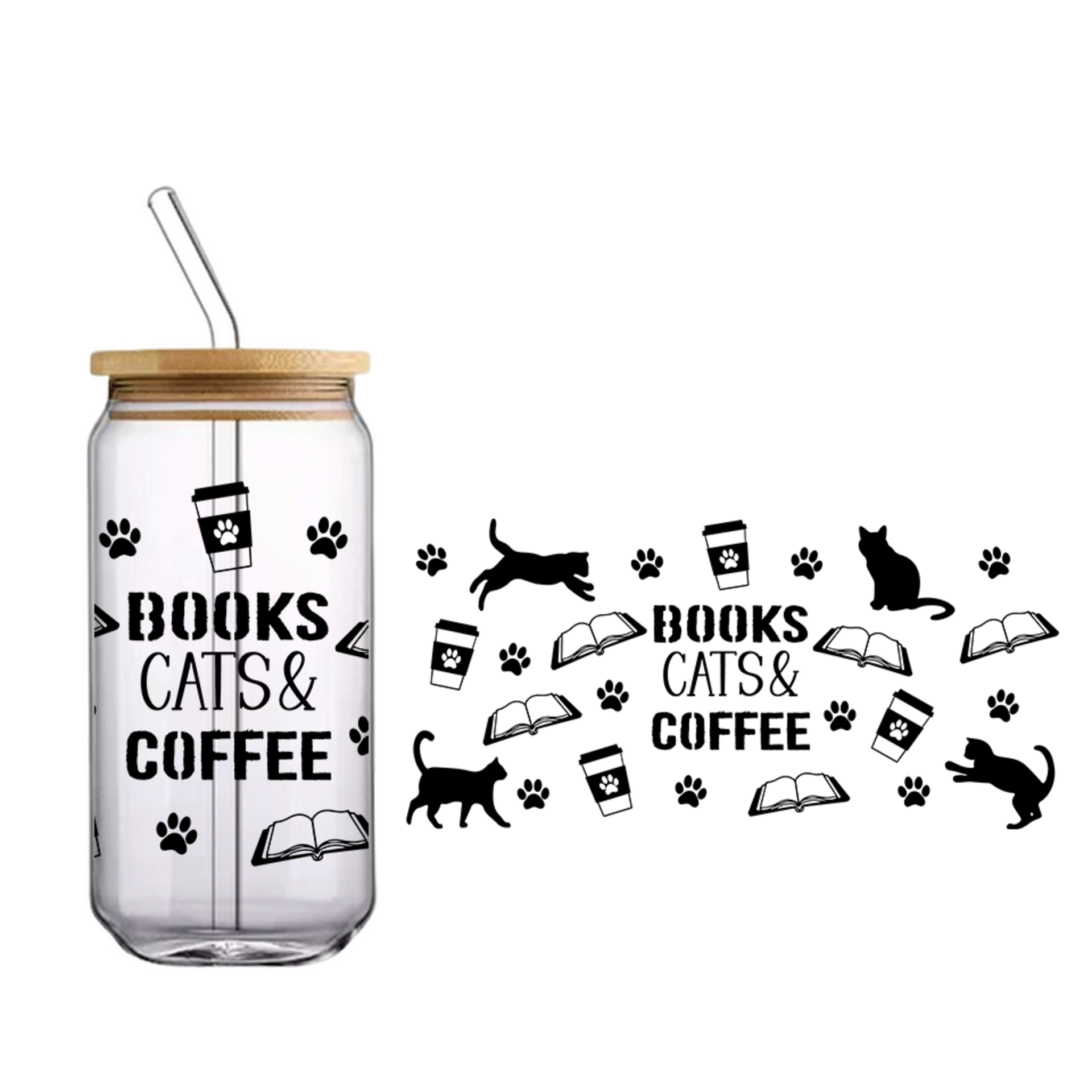 Vaso de bambú "Book cat" - 1