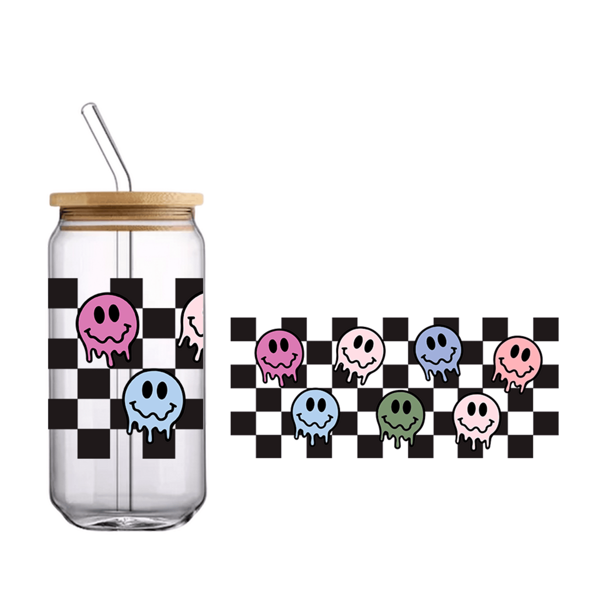 Vaso de bambú "Ajedrez smile" - 1