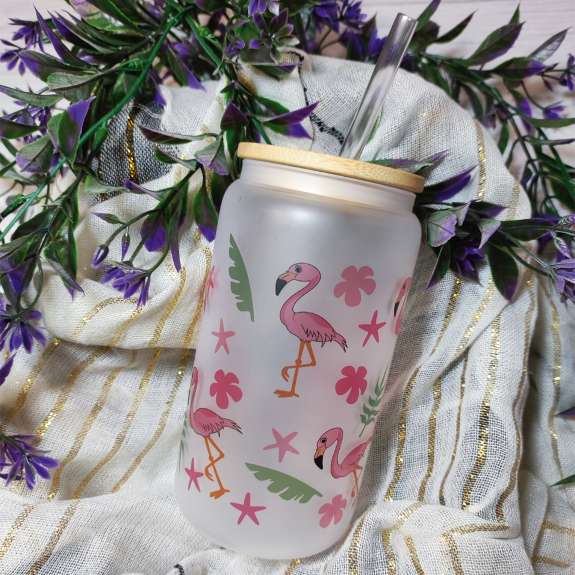 Vaso bambú "Flamingo 1" - 2