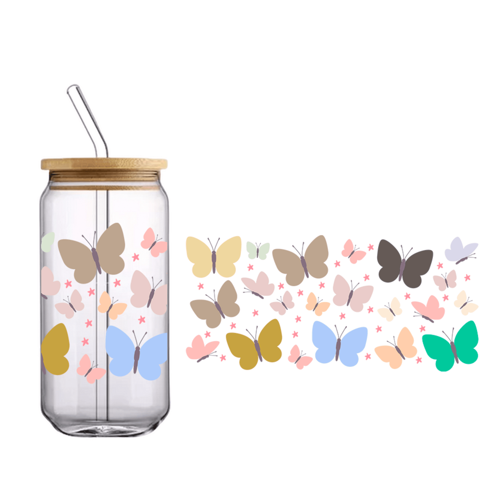 Vaso de bambú "Mariposas" - 1
