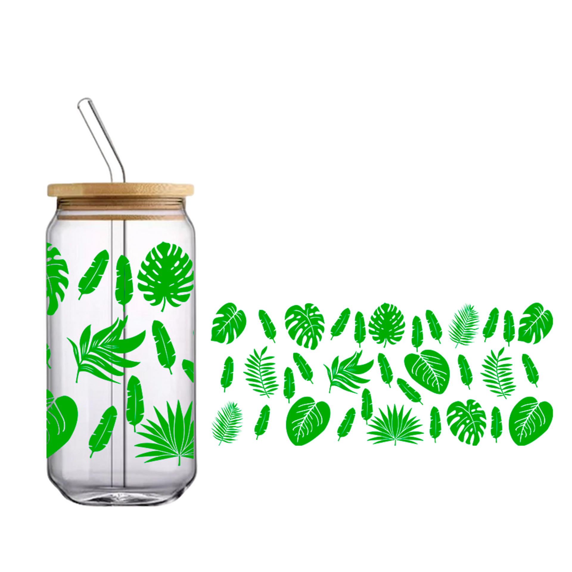 Vaso de bambú "Flores tropicales" - 1