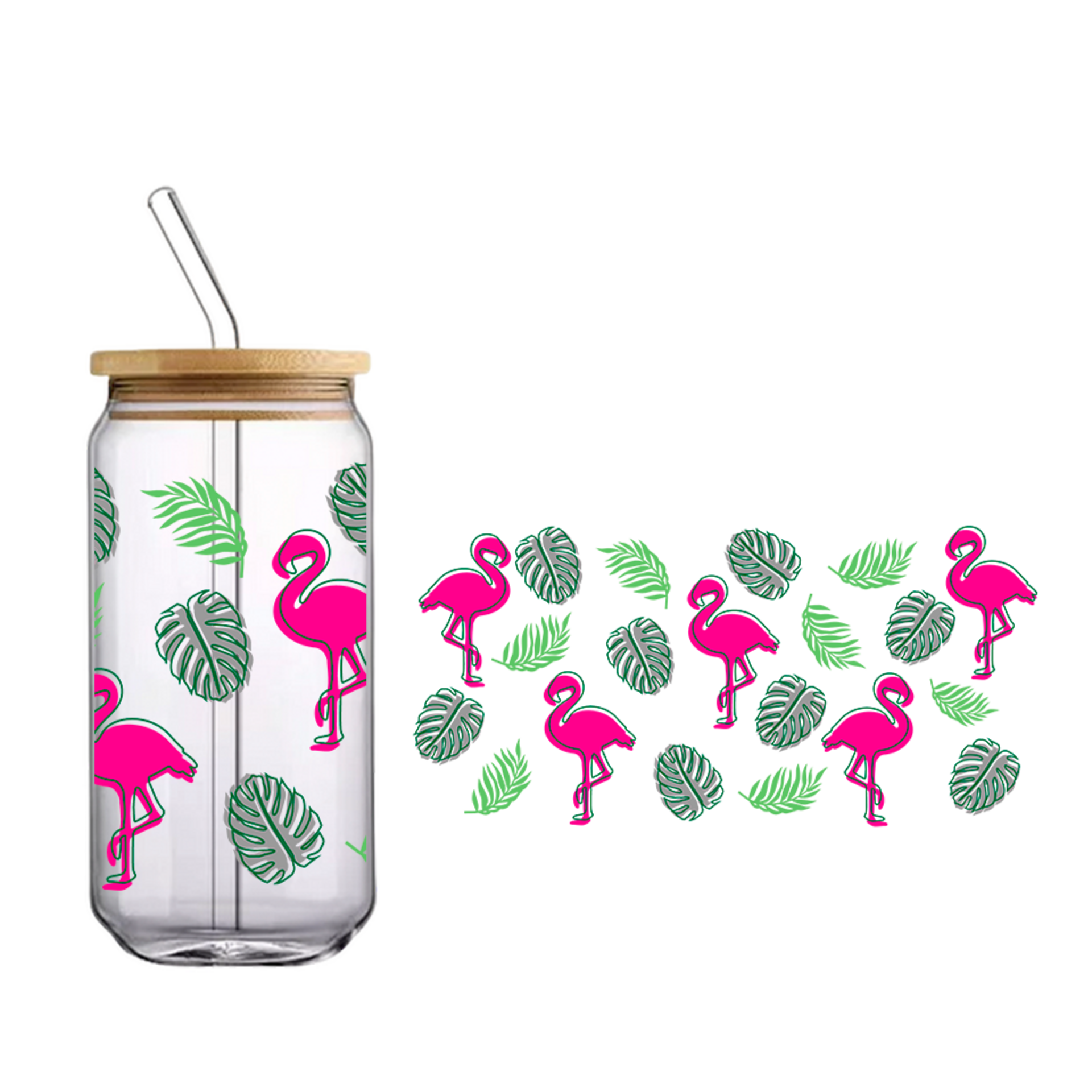 Vaso de bambú "Flamingo" - 1