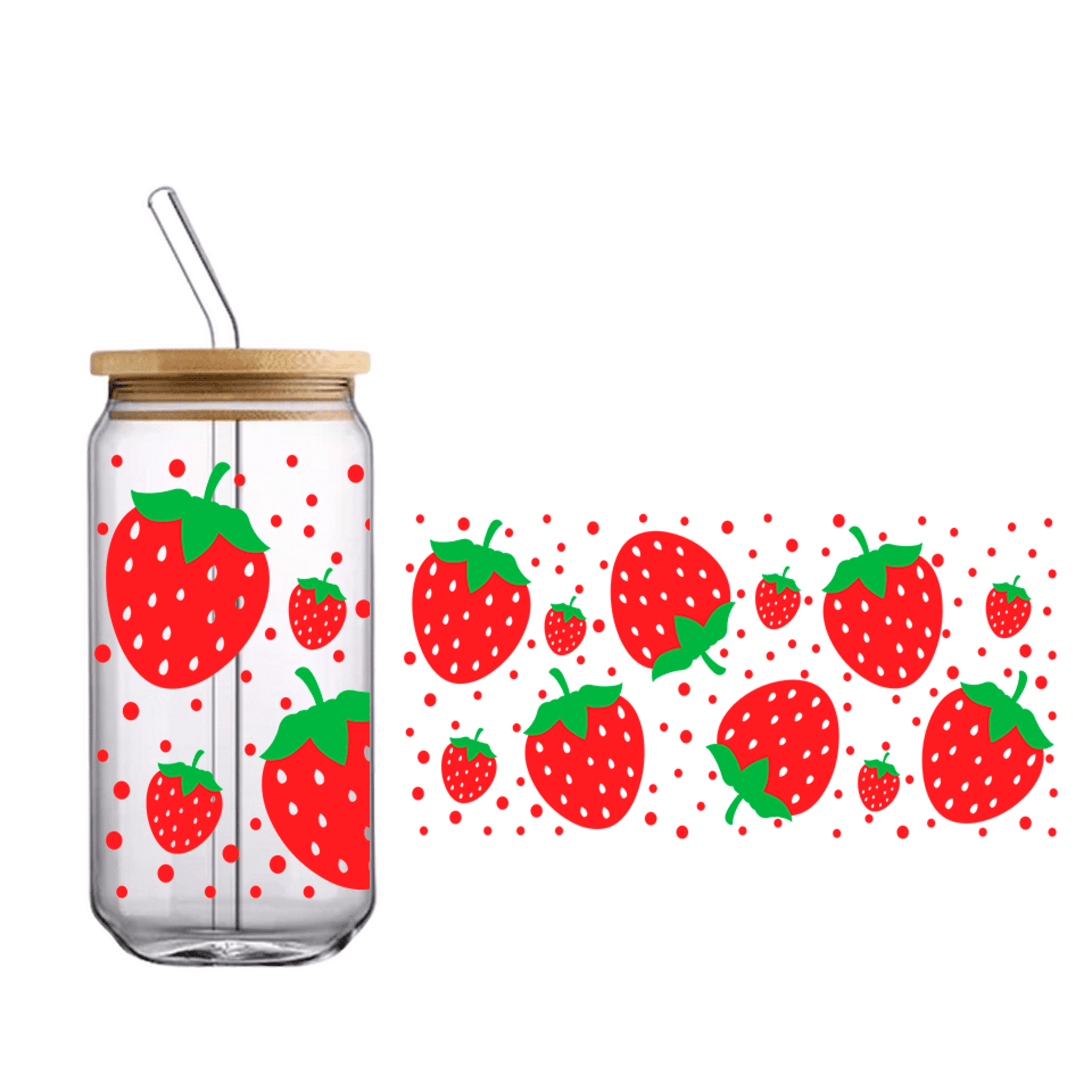 Vaso de bambú "Fresas1" - 1