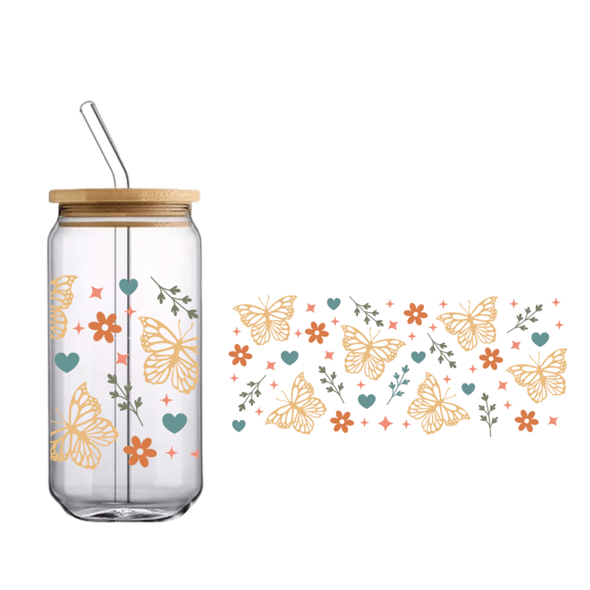 Vaso de bambú "Mariposa boho" - 1