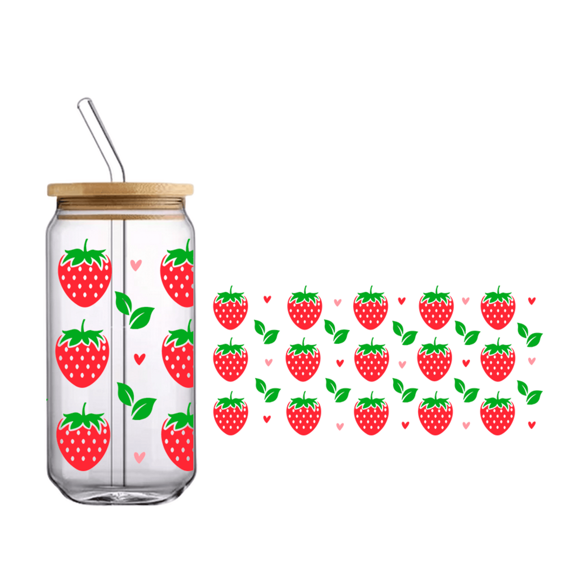 Vaso de bambú "Fresas" - 1