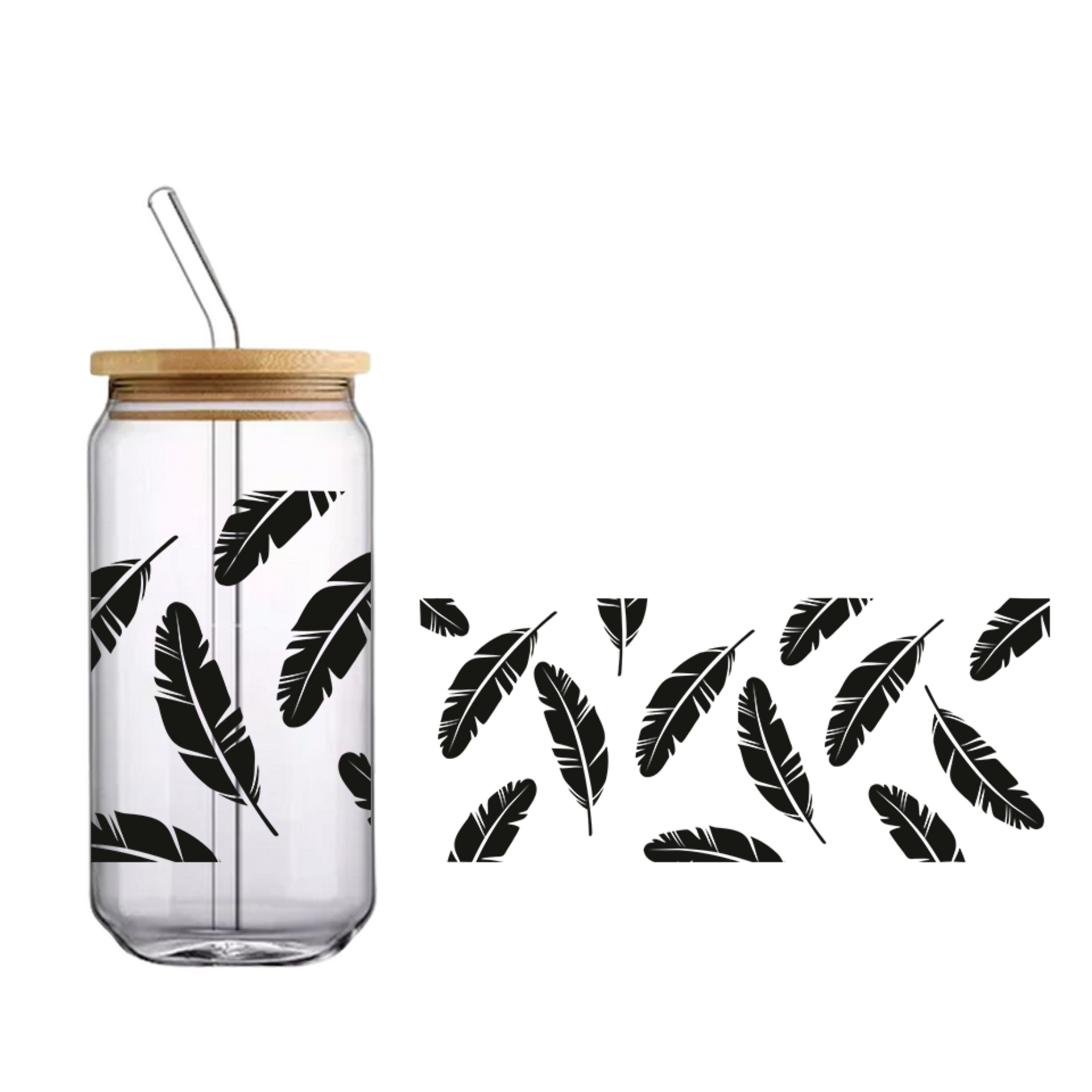 Vaso de bambú "Plumas" - 1